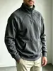 Nueva sudadera con cremallera de forro polar casual para hombre de Amazon, jersey para hombre, chaqueta deportiva holgada con cuello alto