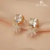 Aitong Joyería de Diseño, Lujo Accesible y Pendientes de Gama Alta, Elegantes y Brillantes, Pendientes de Flor de Hielo de Nicho, Pendientes de Zirconia con Borlas