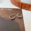 Kashite Corea del Sur estilo coreano plata esterlina S925 moderna elegante textura cóncavo-convexa engranaje inclinado aretes personalizados para mujer