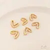 Pingente Coração Brilhante Preservador de Cor Preenchido com Ouro 14K Coração de Pêssego Vazado Pingente de Corrente para Clavícula Colar DIY Acessórios para Pendurar na Orelha