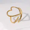 Europa y Estados Unidos venta al por mayor anillo de amor de acero inoxidable exagerado de personalidad estilo INS anillo con apertura ajustable chapado en oro de 18 quilates