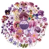50 Folhas Adesivos Florais Graffiti Retrô Espécimes de Plantas Flores Secas Realistas PET Transparente à Prova d'Água Adesivos de Flores para Diário