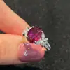 Anillo de plata Huajie para mujer, anillo de mariposa simulada de corindón rojo, nuevo producto transfronterizo más vendido, venta directa de fábrica de joyería