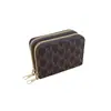 Carteira Feminina Duplo Zíper Europeia e Americana Retrô Pequena Duplo Zíper Multi-Compartimentos para Cartões Ins Portátil Moda Bolsa de Cartões Porta-Moedas