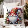 Funda de Almohada de Elfo Navideño de Invierno Pintada a Mano con Acuarela Decoración de Cojín para Sofá del Hogar Amazon Transfronteriza