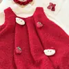 Conjunto de Vestido Espesso Estilo Estrela para Crianças, Novo Vestido da Moda para Bebê Menina de Um Ano, Vestido Anual, Vestido Regata, Transfronteiriço