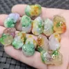 Jade Jade Amarillo Fei Pixiu Colgante de Jade Violeta Verde Flor Flotante Agujero Frontal y Trasero Pulsera Pixiu Colgante de Collar Colgante de Jade