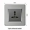 Versión Hong Kong y Macao enchufe británico 13A con carga rápida USB tipo-c panel de alambre de acero inoxidable cuadrado gris estándar británico
