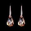 Brincos de Cristal Coloridos de Novo Estilo Transfronteiriços, Simples e Elegantes, Ganchos de Orelha Versáteis, Joias Modernas Europeias e Americanas, Venda Direta do Fabricante