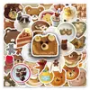 50 Adesivos de Grafite Estilo Urso Ins Animais Fofos Pão Criativo Comida Impermeável Decorativos para Capa de Celular