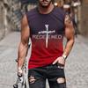 Europa y Estados Unidos verano transfronterizo nuevo comercio exterior para hombre Amazon chaleco explosivo impresión degradada 3D cuello redondo chaleco para hombre