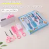 Cortador de Unhas para Bebê, Tesoura de Unha, Lixa de Unha, Kit de Cuidados para Bebê, Conjunto de 6 Peças, Pente e Escova de Banho para Bebê