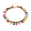 Collar con Borlas de Estilo Étnico para Niñas, Accesorios para Ropa de Estilo Nacional, Collar Corto, Joyería Dulce de Tela Colorida