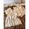 Pijama de Modal de Verano con Almohadillas en el Pecho para Mujer, Nueva Versión Coreana 2026, Ropa de Casa Dulce de Manga Corta y Pantalones Cortos para Niñas