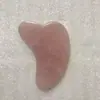 Suministros del Fabricante Tabla Raspadora en Forma de Corazón de Jade de Cristal Rosa, Rodillo de Jade Aventurina Xiuyan, Bolígrafo de Acupresión, Tabla Raspadora de Cristal