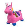 Ventas Directas de Fábrica Caballo de Salto Engrosado Juguete de Jardín de Infancia Caballo de Cuero Unicornio Dibujos Animados Parpadeante Sonido Música Exhibición de Puesto