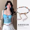 ¡Hermosa~ Falda Decorada con Cuerda Bohemia Tejida a Mano Cadena de Cintura con Cuentas Accesorios de Estilo Étnico Cinturón Estilo Vacacional