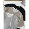 ¡Compra sin dudarlo! Oferta especial~ Camiseta de hombre Primavera/Verano 2026 estilo retro americano, imitación de dos piezas, cuello redondo, manga corta H050604