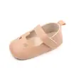 Sapatos de couro para bebês meninas, novos, com boca rasa, velcro, com solado de borracha, BZ3035