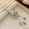 Nuevo Clip BB Estilo Chino con Borla de Pedrería para el Cabello para Mujer Clip Resistente para Flequillo Acabado de Alta Gama Clip de Cristal para Cabello Suelto Elegante Clip de Pato