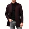 Gabardina acolchada gruesa de invierno para hombre de Amazon transfronterizo, corte slim estilo coreano, cuello alto, abrigo de lana de longitud media