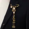 Ventas Directas de Fábrica Estilo Exótico Transfronterizo Broche de Monedas con Borla Larga Cristal Geométrico Broche Multifuncional Hebilla para Bufanda