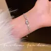 Pulseira de Cabacinha Pequena com Laço de Cristal Gelo, Fresca, Simples, Versátil, Exquisita e de Alto Padrão em Cobre Micro-Embutido Joia de Mão para Mulheres Venda por Atacado