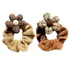 Goma para el pelo de cuadros florales Melard para niñas, coletero de tela vintage, accesorio suave para el cabello para que las niñas pequeñas se recojan el pelo en un moño