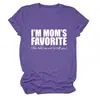 EU SOU o Favorito da Mamãe Amazon Wish Site Independente Moda Versátil Feminino Casual Gola Redonda Manga Curta Camiseta