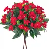 Planta de Bonsai de Flor Impatiens Simulada de 7 Galhos Planta Única para Engenharia Externa Flor Falsa Azaleia Simulada Decoração de Casa