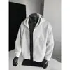 Él: Sudadera con capucha Chocoolate de peso pesado para otoño para hombre, Estilo callejero retro moderno, Chaqueta cárdigan holgada y cómoda