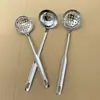 Panela Quente de Aço Inoxidável Colher 7cm Escumadeira Utensílios de Cozinha Domésticos Cabo de Aço Colher de Sopa para Panela Quente Escumadeira