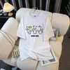 Camiseta de manga corta Lightning Warehouse para mujer, verano 2026, ropa interior, comercio exterior, estampado de dibujos animados de Ins, camiseta blanca holgada, top para mujer