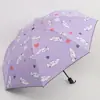 Sombrilla plegable cuadrada de tres pliegues Nanyang sunny umbrella para estudiantes de viaje protector solar de goma negra sombrilla de sol venta al por mayor