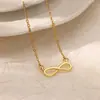 Colar de Corrente para Clavícula com Símbolo do Infinito Minimalista Mais Vendido para Mulheres, Colar Geométrico Estilo Minimalista de Personalidade Ins com Pingente de Oito da Sorte