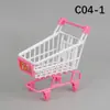 Mini Muebles Artificiales Pequeños Refrigerador Carrito de Comedor Caja Registradora Carrito de Compras Estante para Pasteles y Verduras Estante de Doble Cara Juguetes para Casa de Juego