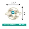 Venta al por mayor del fabricante Nuevo Ojo del Diablo Calado Redondo Aleación Punto de Goteo de Aceite Etiqueta de Diamante Joyería Accesorios DIY Colgante