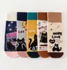 Meias Tudo-em-Um Quatro Estações Sem Costura Desenho Animado Meias Médias para Mulheres Fofas Moda Japonesa Meias Longas Retas Penteadas para Mulheres