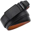 Cinturón de Hombre Transfronterizo Nuevo, de Dos Capas de Piel de Vaca con Hebilla Automática, Cinturón de Cuero Genuino, Elegante y Duradero para el Uso Diario, Venta Directa del Fabricante