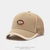 Gorra de béisbol para niños con etiqueta de cuero y letras, gorra de media malla de color caramelo para protección solar de bebé primavera/verano, gorra de pico de pato para niños, transfronterizo
