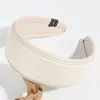Diadema de Cuero PU Retro Color Maillard de Ala Ancha Moda Elegante Tejida Versátil Accesorios para el Cabello