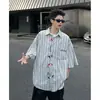 Camisa Retro 2025 para Hombre Verano Estilo Hong Kong Estudiante Suelta Diseño Nicho Interesante Nuevas Blusas para Hombre para Ropa Exterior