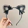 Diadema linda de orejas de gato para mujer, accesorios de disfraz de Halloween, pasador de felpa, tocado, diadema nueva 2023