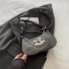 Bolso de hombro vintage de moda para mujer, estilo dumplings, sencillo, combinable, con cadena y lazo, para otoño 2024