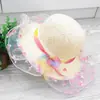 Sombrero Coreano de Nuevo Estilo para Niños, Sombrero de Paja para Bebé, Sombrero de Sol de Verano, Sombrero Casual de Playa, Sombrero de Punto Floral Tricolor