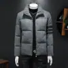 Produtos Europeus 2025 Outono e Inverno Nova Jaqueta de Penas Masculina 90% Veludo Gola Alta Alta Qualidade Engrossada Quente Casaco Casual