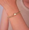 Pulsera de moda para mujer de oro con amor, 26 letras, pulsera de cuentas de oro de 14K, iniciales en forma de corazón, accesorios de joyería elásticos