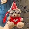 Lindo Oso de Peluche de Dibujos Animados de Moda Genial Llavero Colgante para Mochila de Estudiante Adorno de Pareja Pequeño Regalo Venta al por Mayor