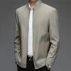 Chaqueta de Gama Alta para Hombre Contrarreplica Genuina Chaqueta Casual para Cuadro de Mediana Edad Primavera y Otoño Borde de Papá Chaqueta de Gama Alta Fina