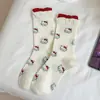 Calcetines de Gato de Moda para Mujer Otoño 2025 Nuevos Calcetines de Media Pantorrilla de Dibujos Animados Puño de Burbuja Sin Costuras Calcetines Flojos Calcetines Lindos